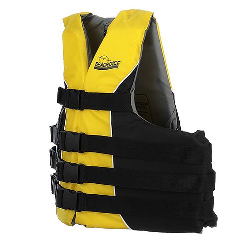 Seachoice Deluxe 4-Belt Ski Vest - Yellow/Black, Lg/XL