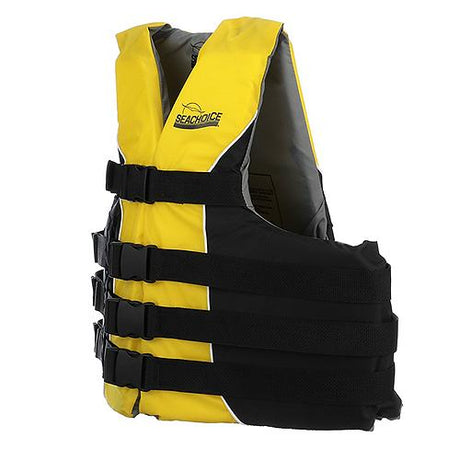 Seachoice Deluxe 4-Belt Ski Vest - Yellow/Black, Lg/XL