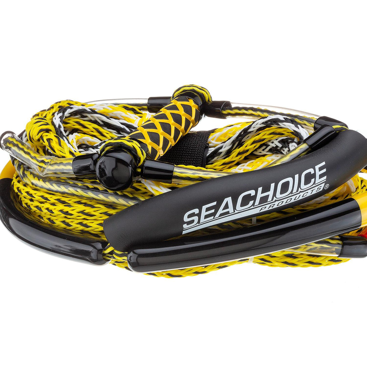 Seachoice 86801 5-Section Wakeboard Rope, 75', 15″ Handle with Textured EVA Grip and 6″ Trick Handle