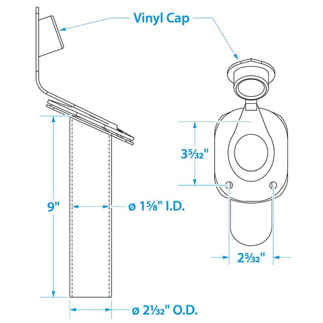 Seachoice Stainless Steel 30 Degree Rod Holder With Cap