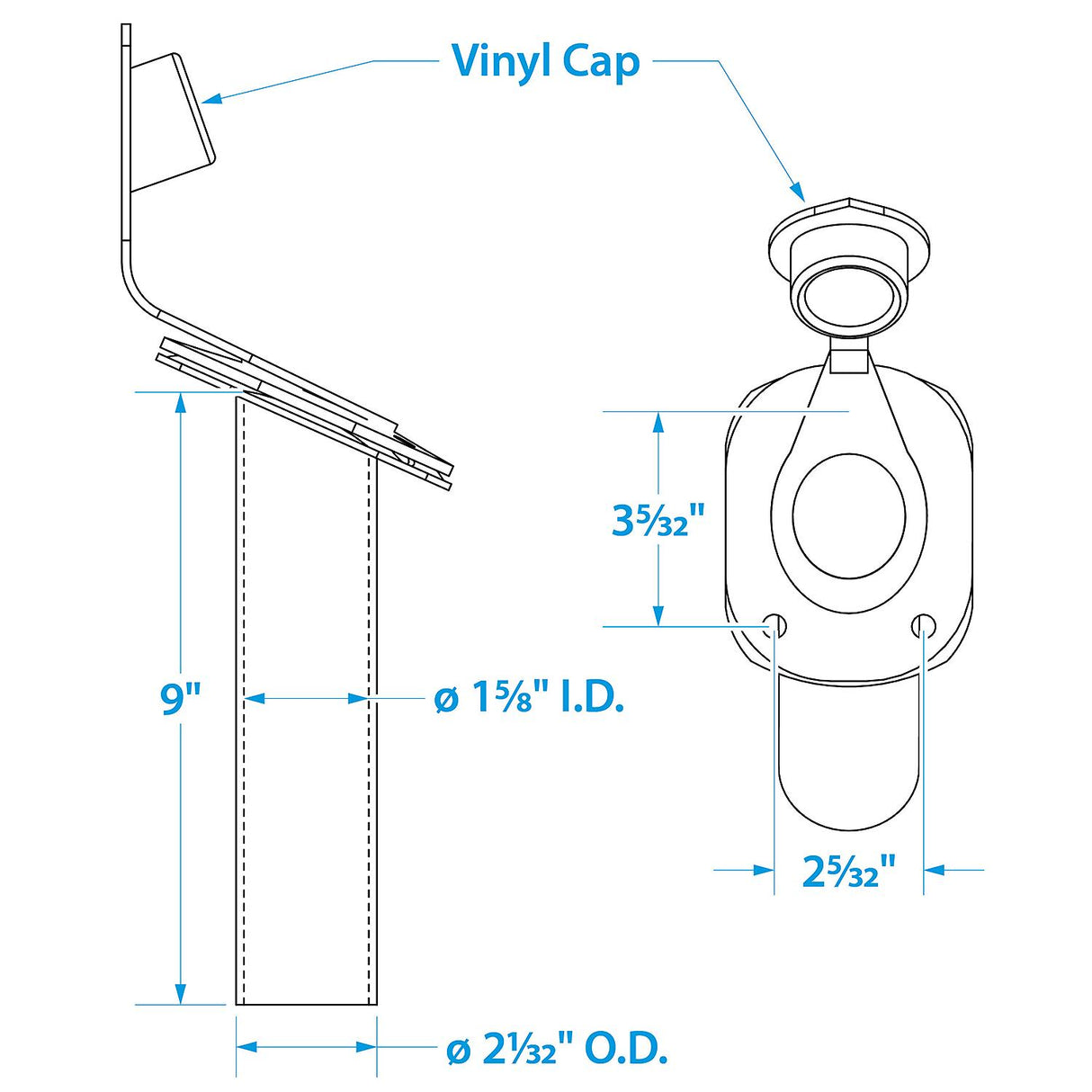 Seachoice Stainless Steel 30 Degree Rod Holder With Cap