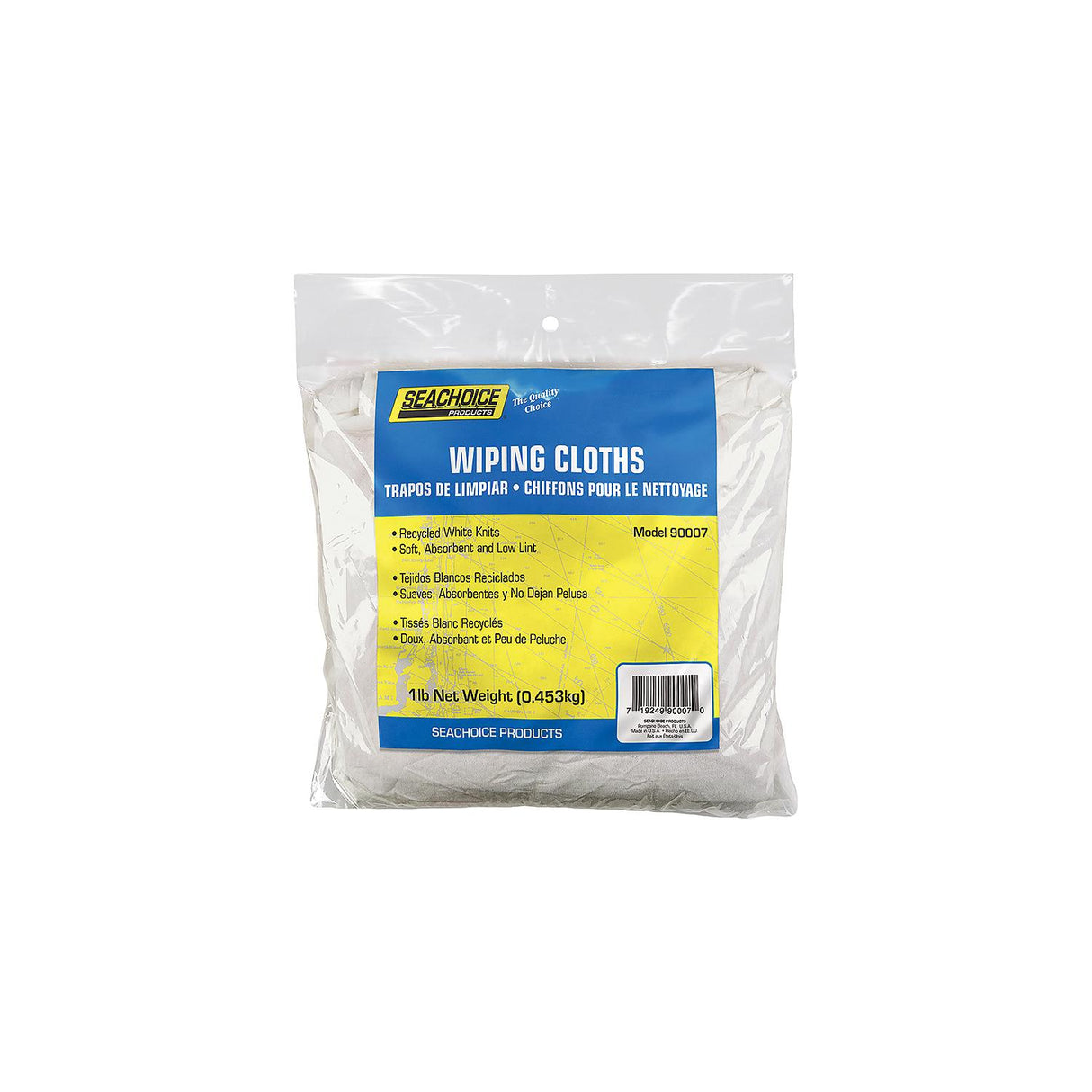 Seachoice 90007 Recycled White Knits Wiping Cloths, 1-lb. Bag