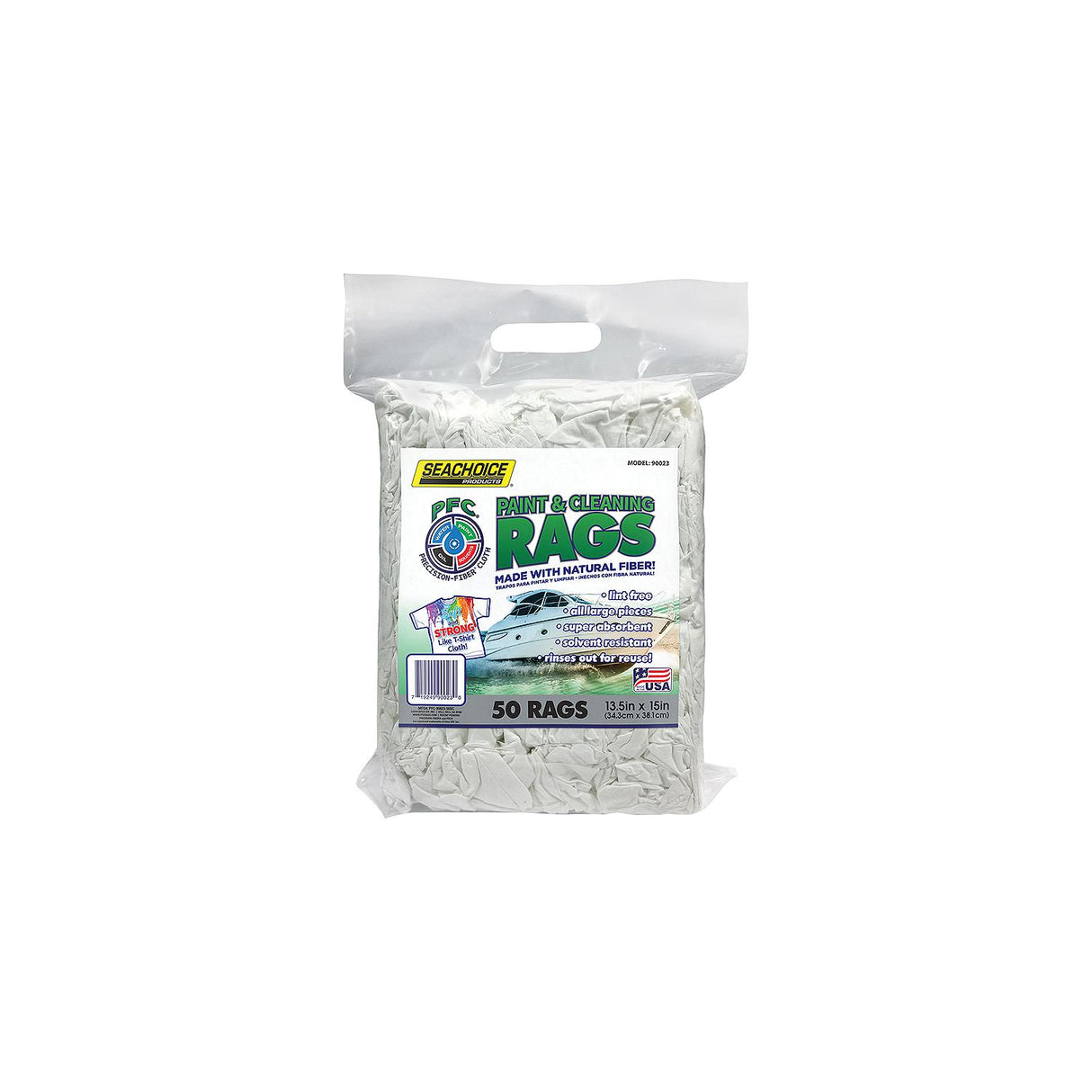 Seachoice 90023 Lint-Free Paint & Cleaning Rags, 50-ct. Bag