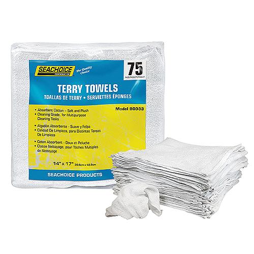 Seachoice 90033 Terry Towels, 75-ct. Bag