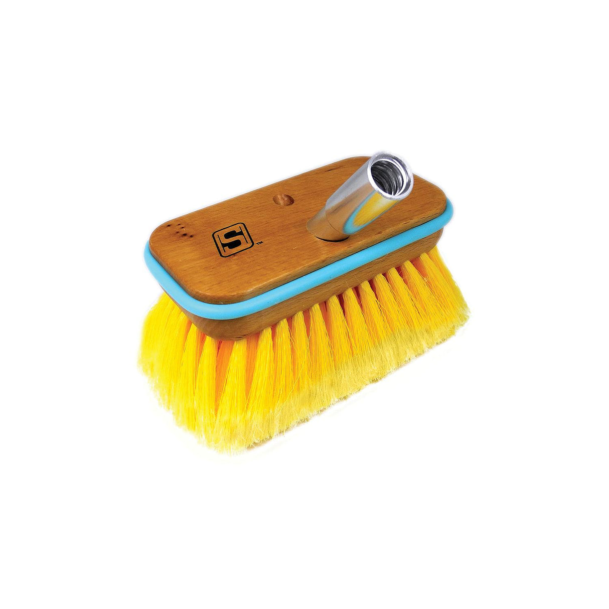 Seachoice 90581 Deck Brush with Bumper and Threaded Adapter, Medium
