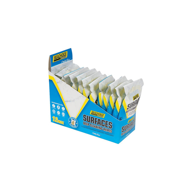 Seachoice 90906 Surfaces Deep Cleaning Wipes, 10-ct. Bag, Pack of 12