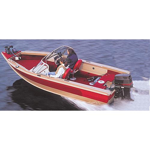 Carver 72318F10 Aluminum V-Hull Fishing With Walk-Thru Windshield - Wide Series, 18'6, Poly-Flex II Slate Gray