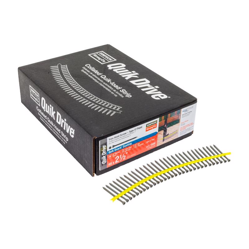 Simpson Strong-Tie No. 8 Sizes X 2-1/2 in. L Square Trim Head Deck Screws 1500 pk