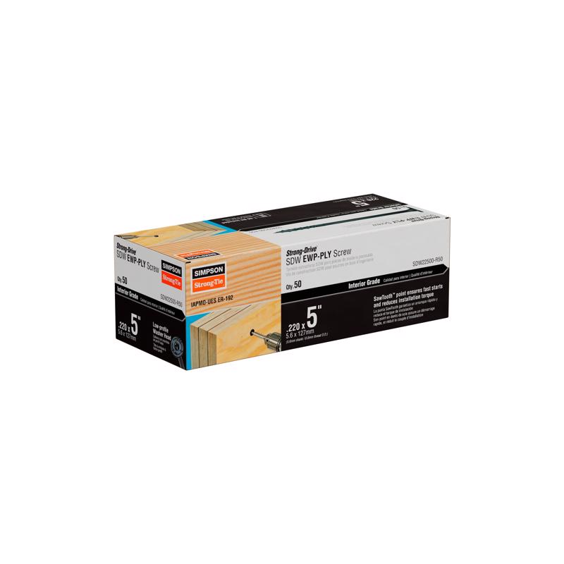 Simpson Strong-Tie Strong-Drive No. 10 X 5 in. L Star E-Coat Bold Wood Screws 50 pk