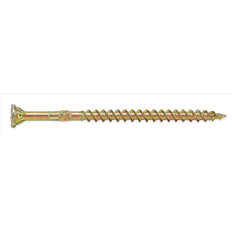 HILLMAN Power Pro No. 9 X 3 in. L Star Yellow Zinc Coarse Wood Screws 74 pk