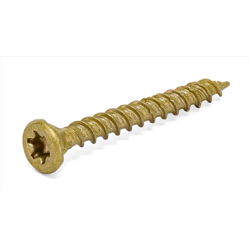 HILLMAN Power Pro No. 8 X 1-3/4 in. L Star Bronze Ceramic Coarse Wood Screws 160 pk