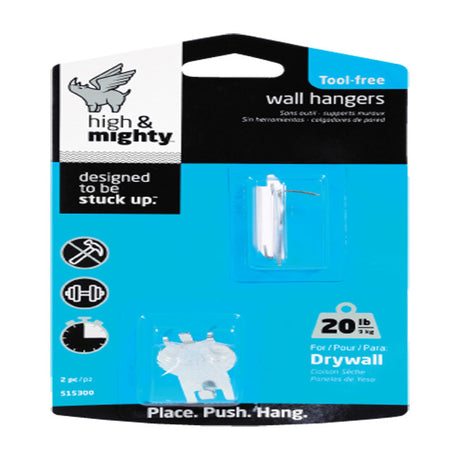 HILLMAN High & Mighty Gray Hanger Picture Hanger 20 lb 2 pc, Pack of 4