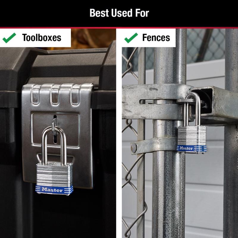 Master Lock 1-9/16 in. W Steel Pin Tumbler Exterior Padlock