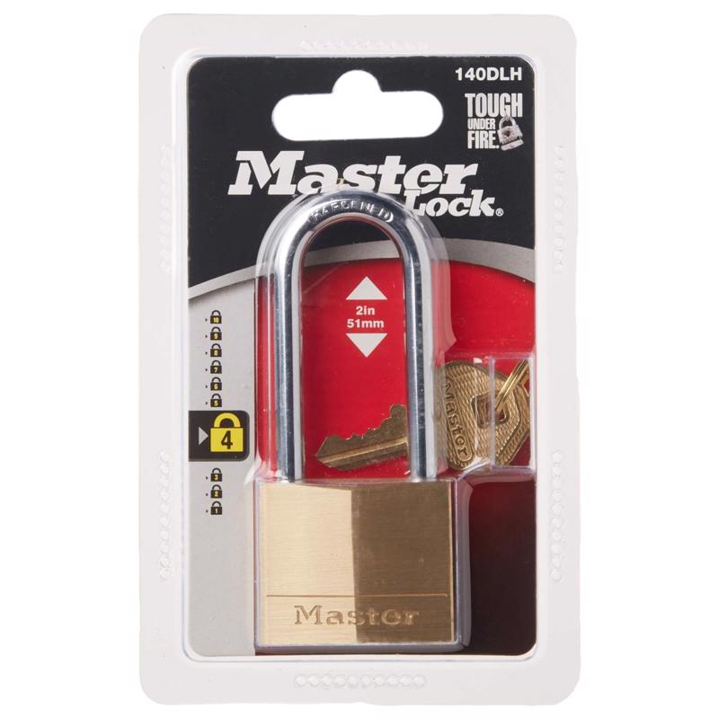 Master Lock 1-9/16 in. W Brass 4-Pin Cylinder Exterior Padlock