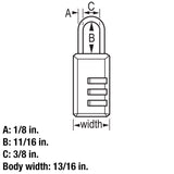 Master Lock 2.18 in. H X 13/16 in. W Steel 3-Dial Combination Luggage Lock