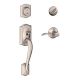 Schlage Camelot / Accent Satin Nickel Single Cylinder Handleset and Knob