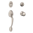 Schlage Plymouth Satin Nickel Single Cylinder Handleset and Knob