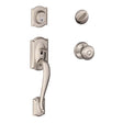 Schlage Camelot / Georgian Satin Nickel Single Cylinder Handleset and Knob