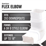 Amerimax 2 in. H X 3 in. W X 7.5 in. L White Vinyl Gutter Elbow