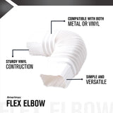 Amerimax 2 in. H X 3 in. W X 7.5 in. L White Vinyl Gutter Elbow