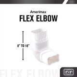 Amerimax 2 in. H X 3 in. W X 7.5 in. L White Vinyl Gutter Elbow