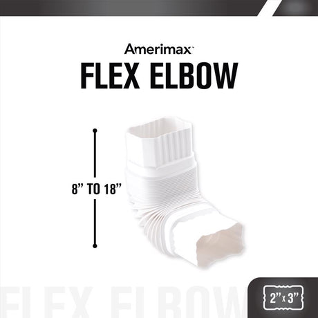 Amerimax 2 in. H X 3 in. W X 7.5 in. L White Vinyl Gutter Elbow