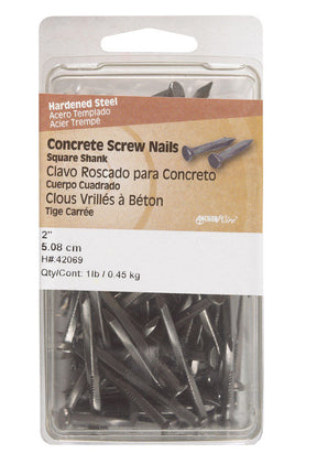 HILLMAN 2 in. Concrete Steel Nail Flat Head 1 lb, Pack of 3