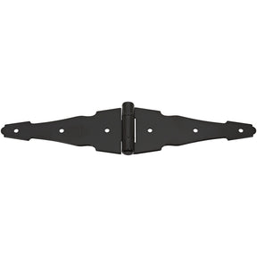 National Hardware 6 in. W X 6 in. L Galvanized Black Steel Ornamental Strap Hinge 2 pk