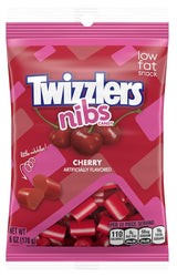 Twizzlers CN12 Candy, Nutritional Information: 1 g Total Fat, 0.5 g Saturated Fat, 65 mg Sodium, Cherry, 6 oz Bag, Pack of 12