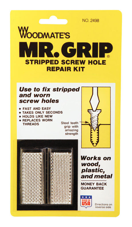 Woodmate Mr. Grip 3/4 in. D X 2 in. L Steel Round Head Screw Hole Repair Kit 1 pk
