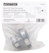ProSource DTC-215 Drain Trap Connector, 2 in, Common Drain Traps to Plastic, Steel, Cast Iron or Copper Drain Pipe, PVC