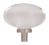 Amerock Glacio Oval Cabinet Knob 1-3/16 in. Satin Nickel 1 pk