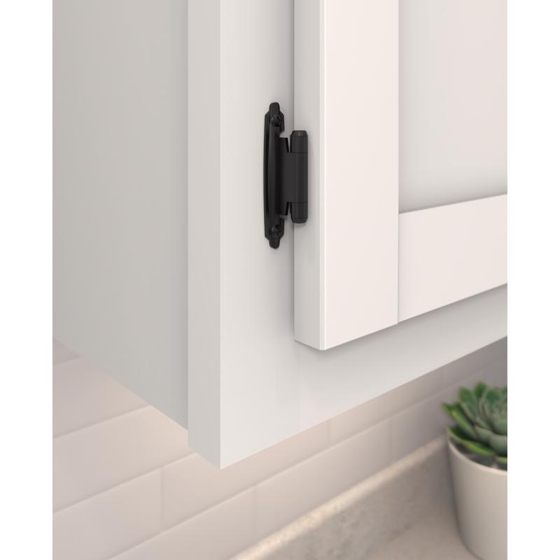 Amerock 1 13/16 in. W X 2-3/4 in. L Black Steel Self-Closing Hinge 2 pk