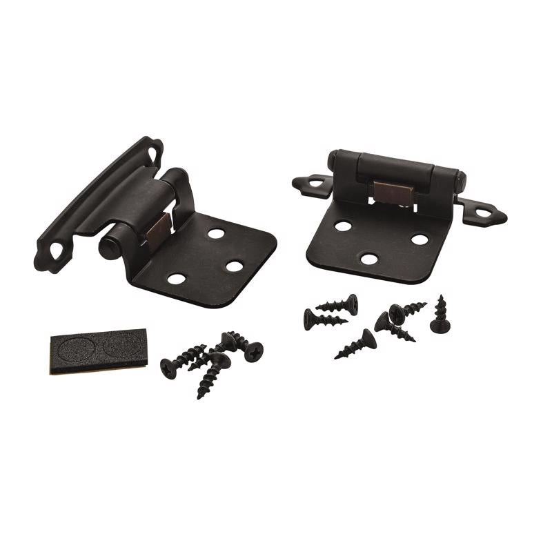 Amerock 1 13/16 in. W X 2-3/4 in. L Black Steel Self-Closing Hinge 2 pk
