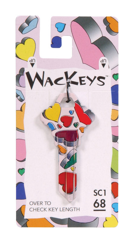 HILLMAN Wackey Hearts House/Office Universal Key Blank SC1 Single, Pack of 6