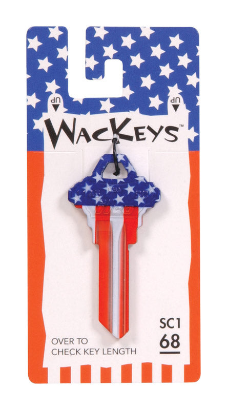 HILLMAN Wackey Flag House/Office Universal Key Blank SC1 Single, Pack of 6