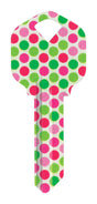 HILLMAN Wackey Polka Dots House/Office Universal Key Blank Single, Pack of 6