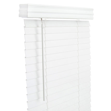 Living Accents Faux Wood 2 in. Blinds 29 in. W X 60 in. H White Cordless