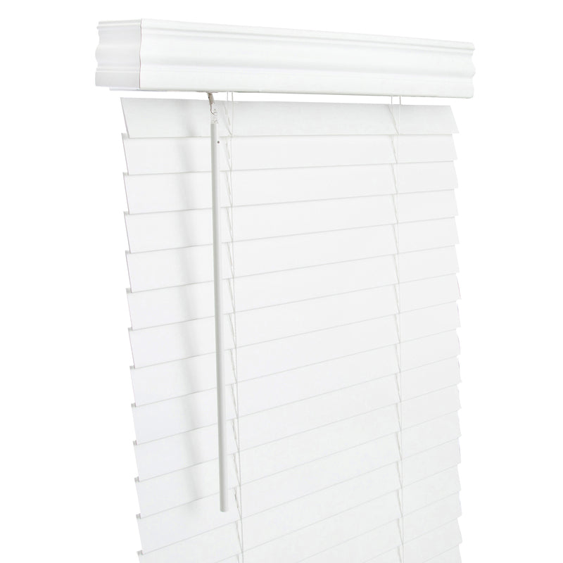 Living Accents Faux Wood 2 in. Blinds 24 in. W X 60 in. H White Cordless