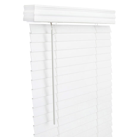 Living Accents Faux Wood 2 in. Blinds 23 in. W X 60 in. H White Cordless