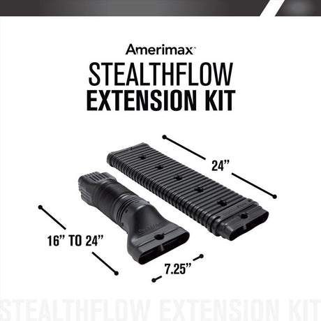 Amerimax StealthFlow 4.75 in. H X 7.25 in. W X 43 in. L Black Vinyl K Downspout Extension