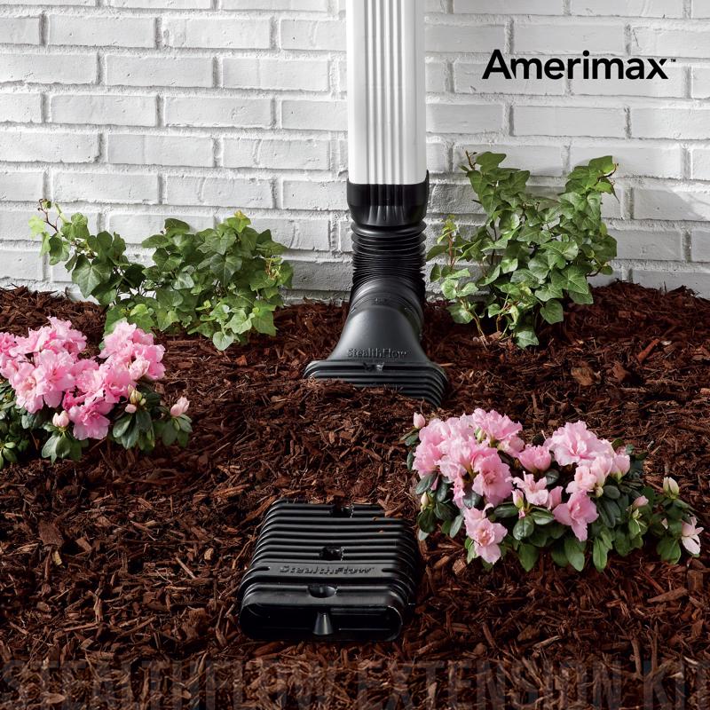 Amerimax StealthFlow 4.75 in. H X 7.25 in. W X 43 in. L Black Vinyl K Downspout Extension