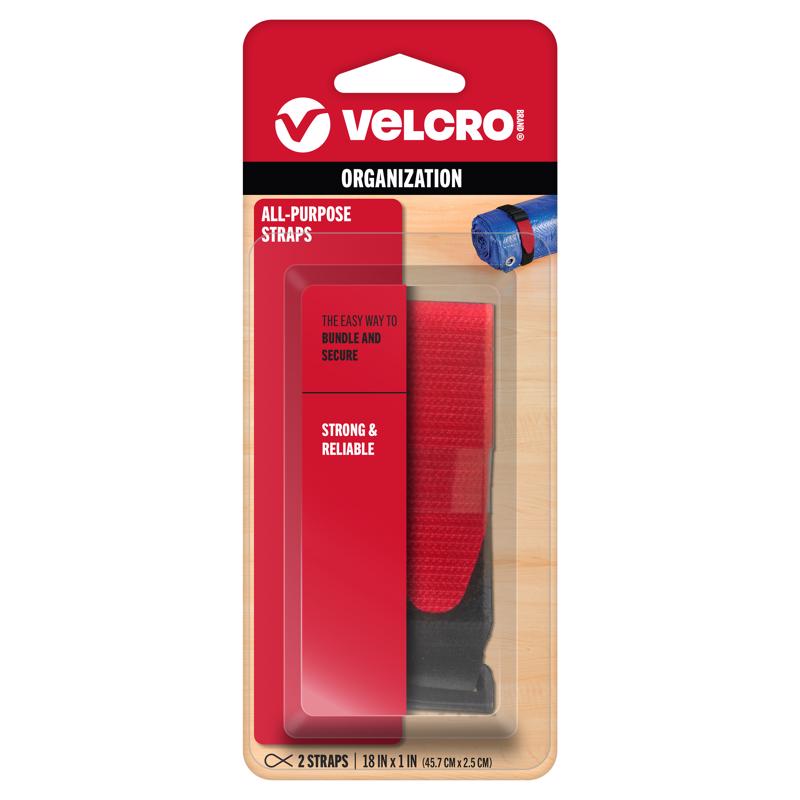 VELCRO Brand Medium Nylon Hook and Loop Fastener 18 in. L 2 pk, Pack of 6