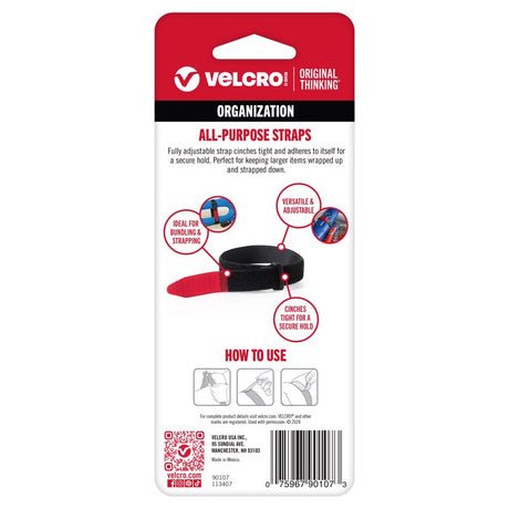 VELCRO Brand Medium Nylon Hook and Loop Fastener 18 in. L 2 pk, Pack of 6