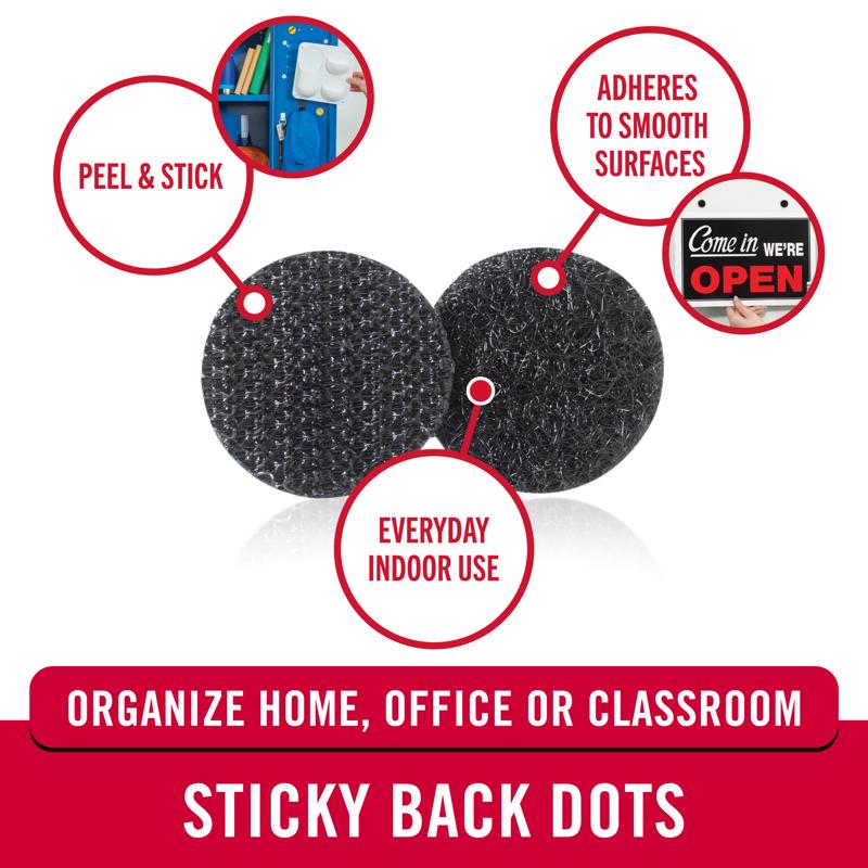 VELCRO Brand Sticky Back Small Nylon Hook and Loop Fastener 5/8 in. L 15 pk, Pack of 6