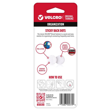 VELCRO Brand Sticky Back Small Nylon Hook and Loop Fastener 5/8 in. L 15 pk, Pack of 6