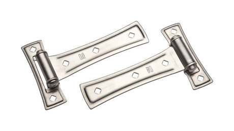 National Hardware 7 in. L Satin Nickel Silver Steel Ornamental T Hinge 1 pk, Pack of 3