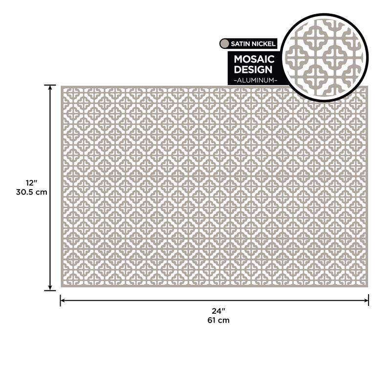 M-D Building Products 0.02 in. X 12 in. W X 24 in. L Satin Nickel Aluminum Mosaic Sheet Metal, Pack of 3