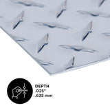 M-D Building Products 0.03 in. X 12 in. W X 24 in. L Silver Aluminum Diamond Tread Sheet Metal, Pack of 3