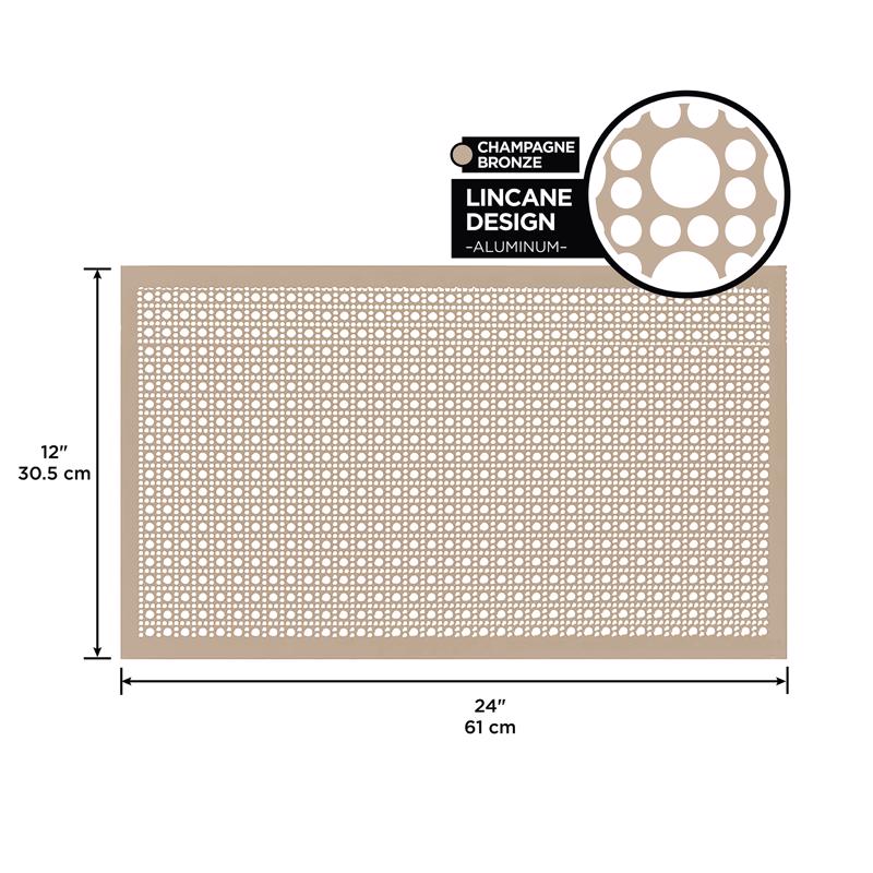 M-D Building Products 0.02 in. X 12 in. W X 24 in. L Champagne Bronze Aluminum Lincane Sheet Metal, Pack of 3